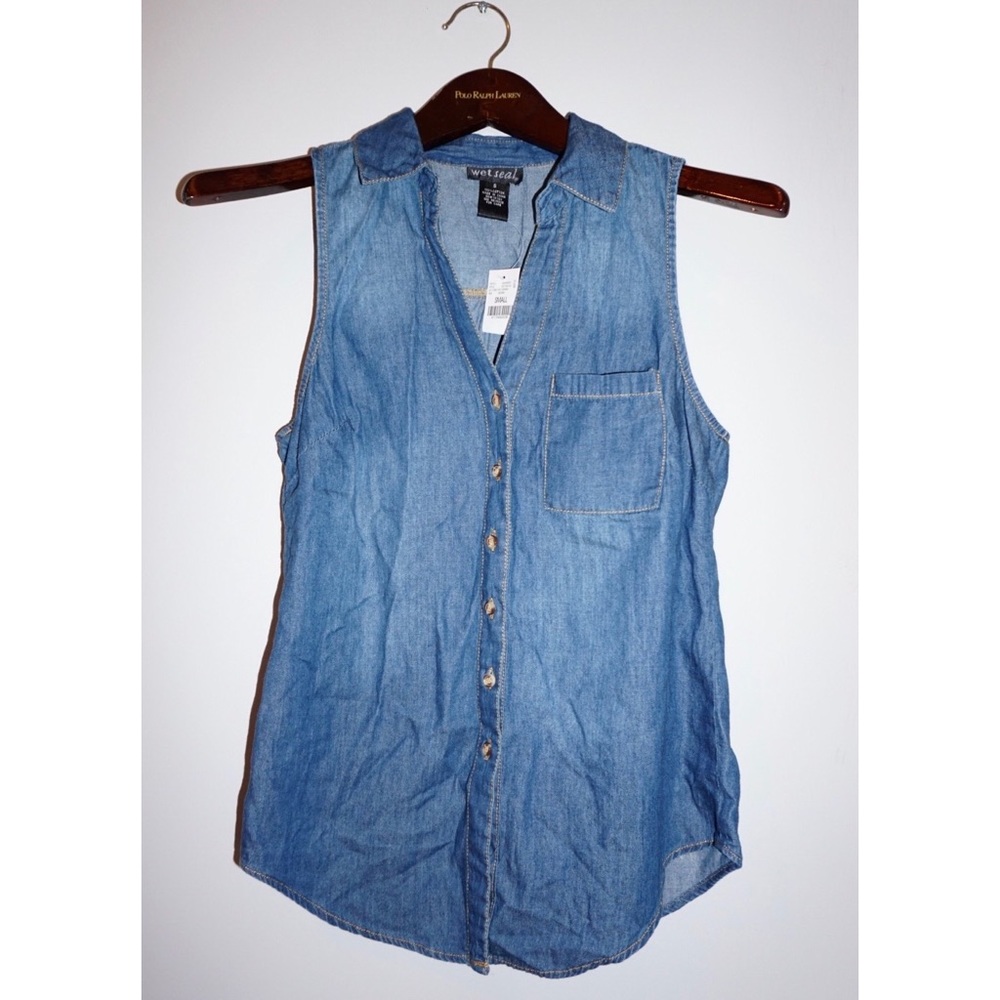NWT Wet Seal Light Denim Vest